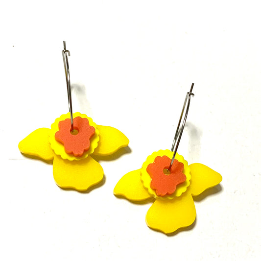 MAKIN' WHOOPEE - "Daffodil" - Stacker Hoop Dangles- Yellow, Butter & Orange