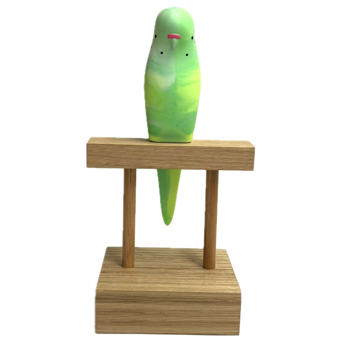 PETE CROMER - RESIN BUDGERIGAR #11 - LIME SORBET GREEN SWIRLs