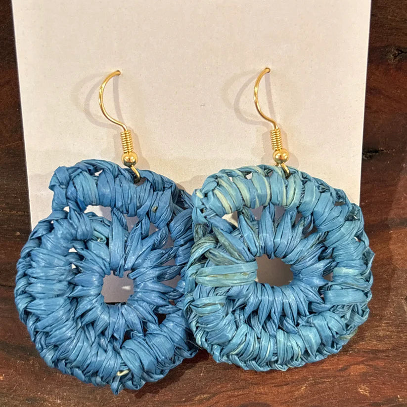 WEAVED BY ME - Indigenous Woven Earrings- Mini Weaves- Blue