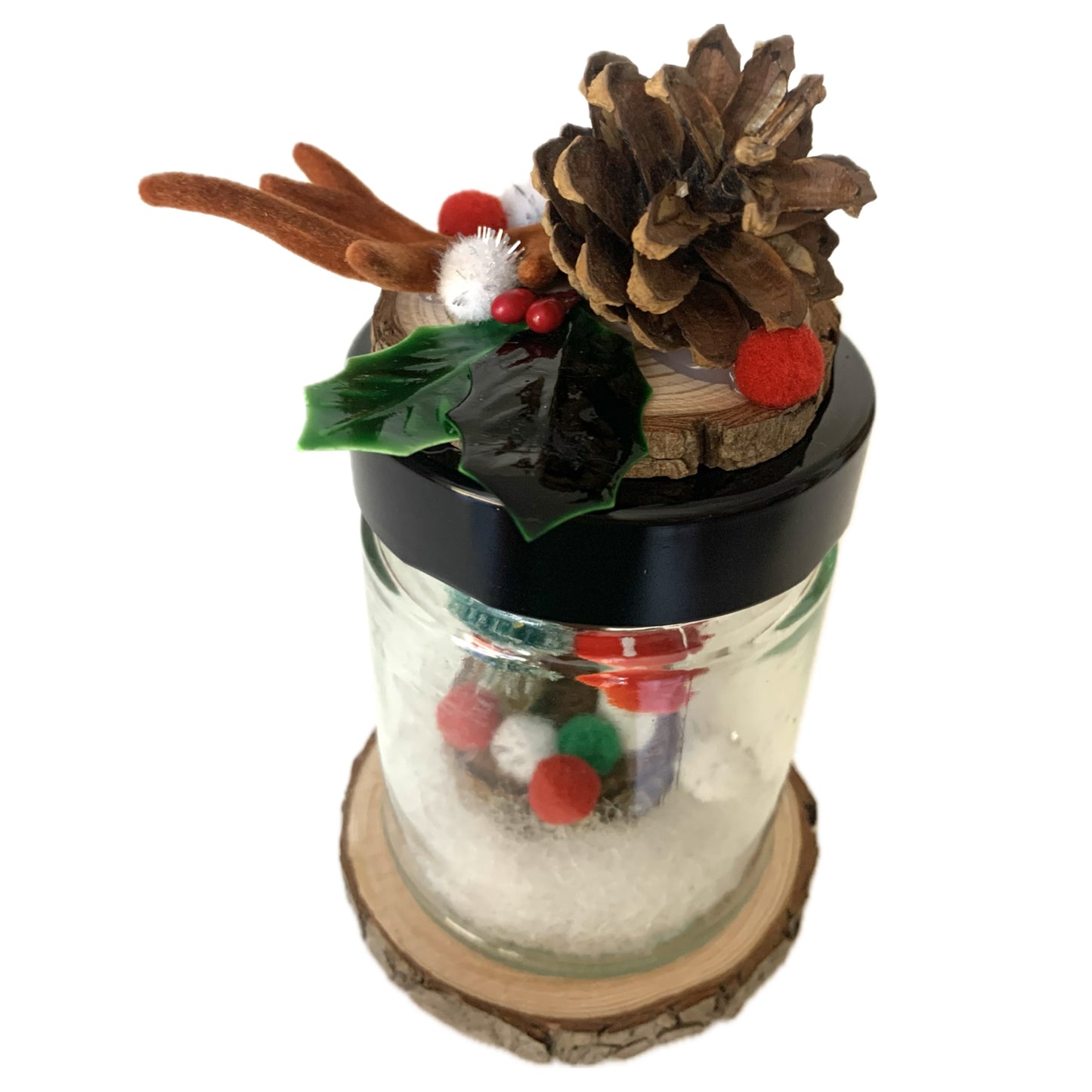 THIS BIRD HAS FLOWN- Christmas Jar Decoration- Small Woodland Antler