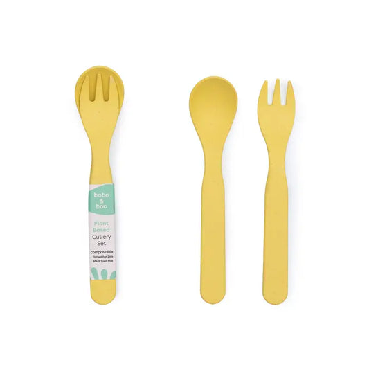 BOBO & BOO- Plant-Based Cutlery Set - Yellow