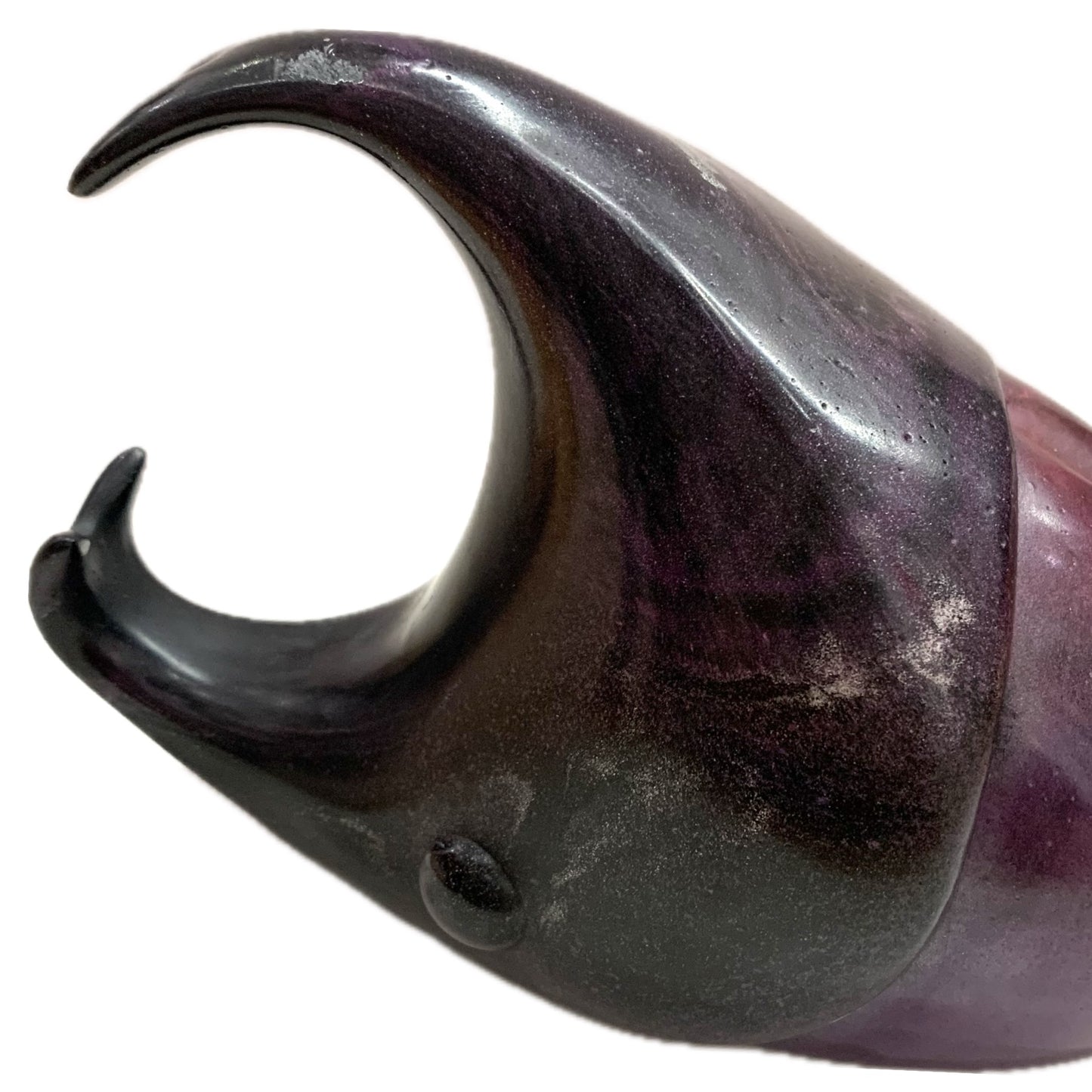 PETE CROMER - RESIN RHINOCEROS BEETLE #3 - Purple & Gold