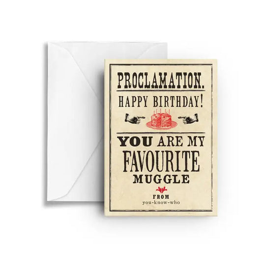 NOOK & BURROW- "PROCLAMATION" Harry Potter Birthday Card