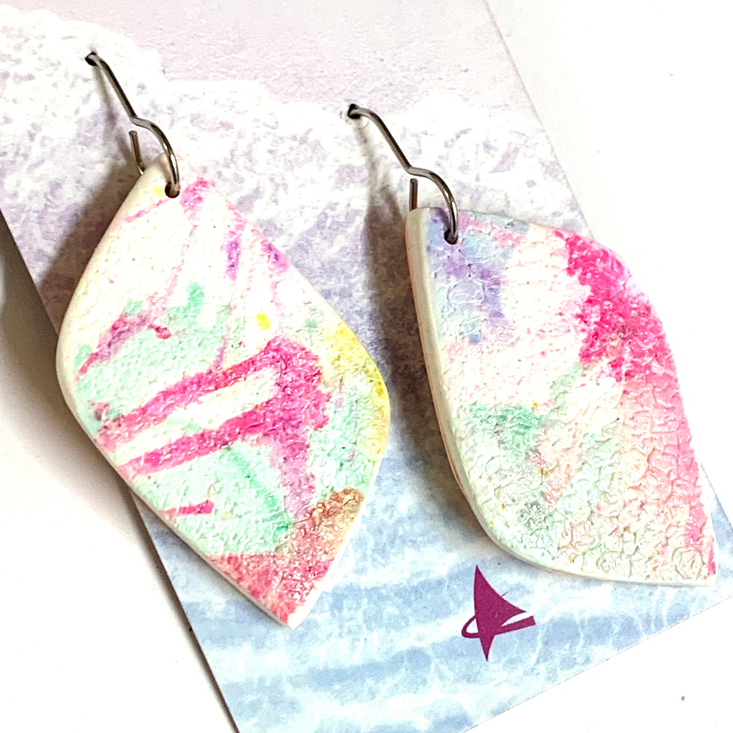 Sailvie Creations - Diamond Pastel Splash Hook Dangle Earrings