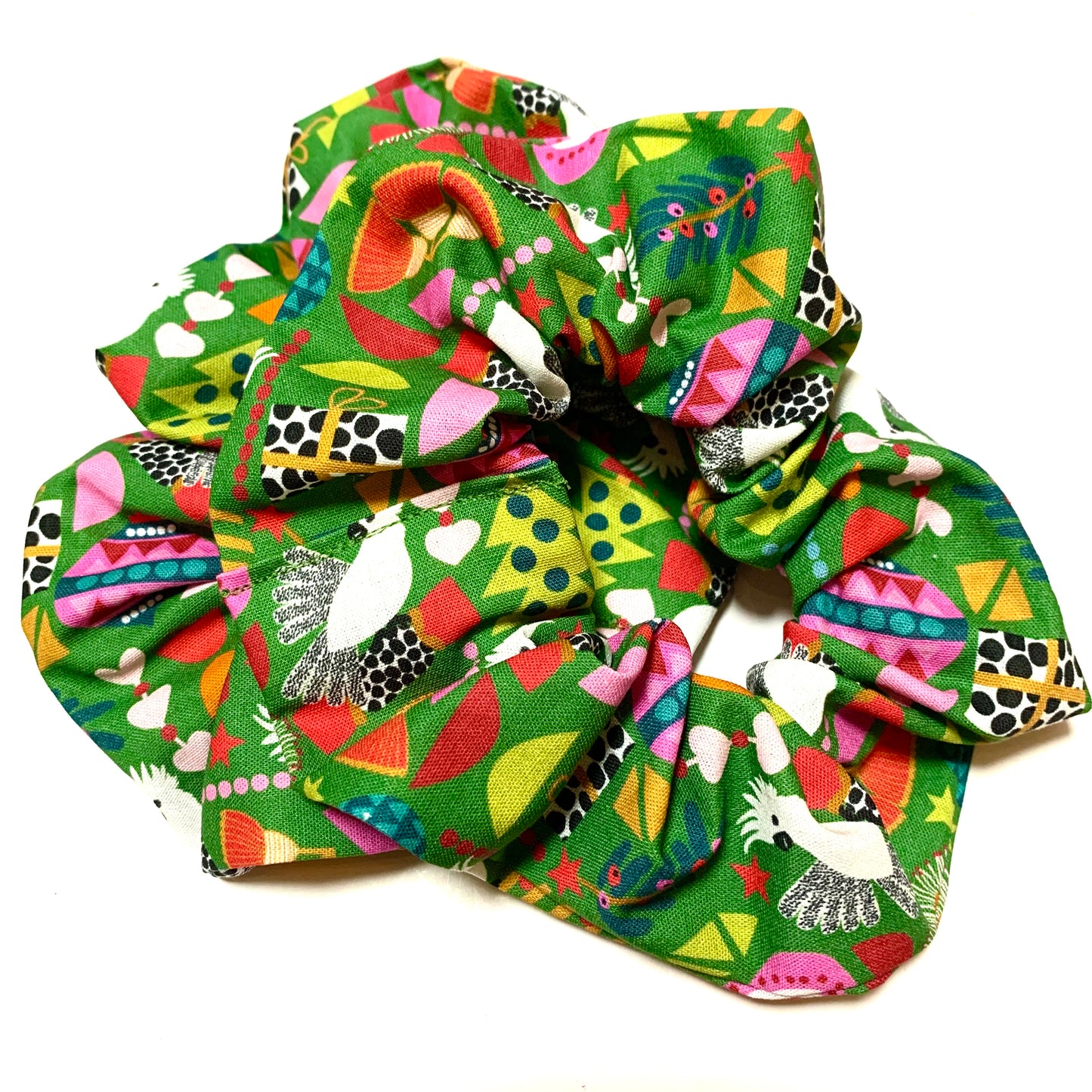 MUMMA WHOOPEE - Jumbo "Green Australiana" Christmas Scrunchies