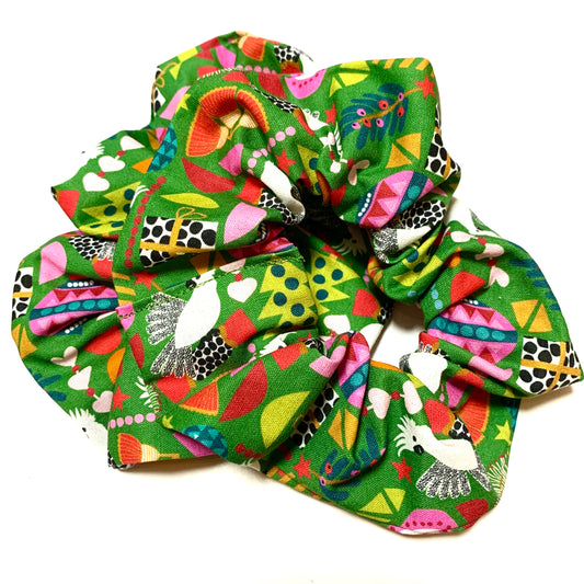 MUMMA WHOOPEE - Jumbo "Green Australiana" Christmas Scrunchies