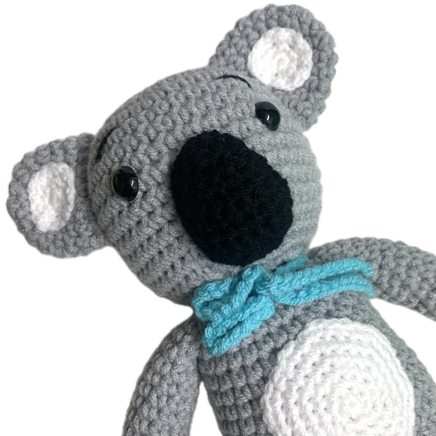 BEAKNITS- CROCHET KOALA WITH BLUE BOW