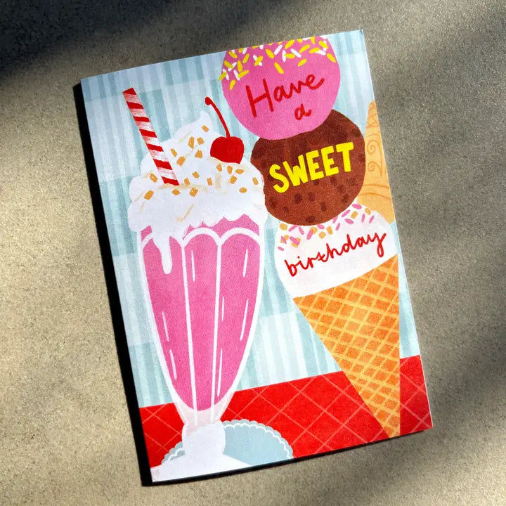 LAUREN SISSON STUDIO- "Sweet Birthday" Ice Cream Card