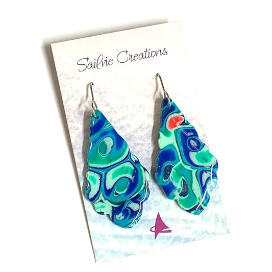 Sailvie Creations - Ocean Scalloped Hook Dangle Earrings