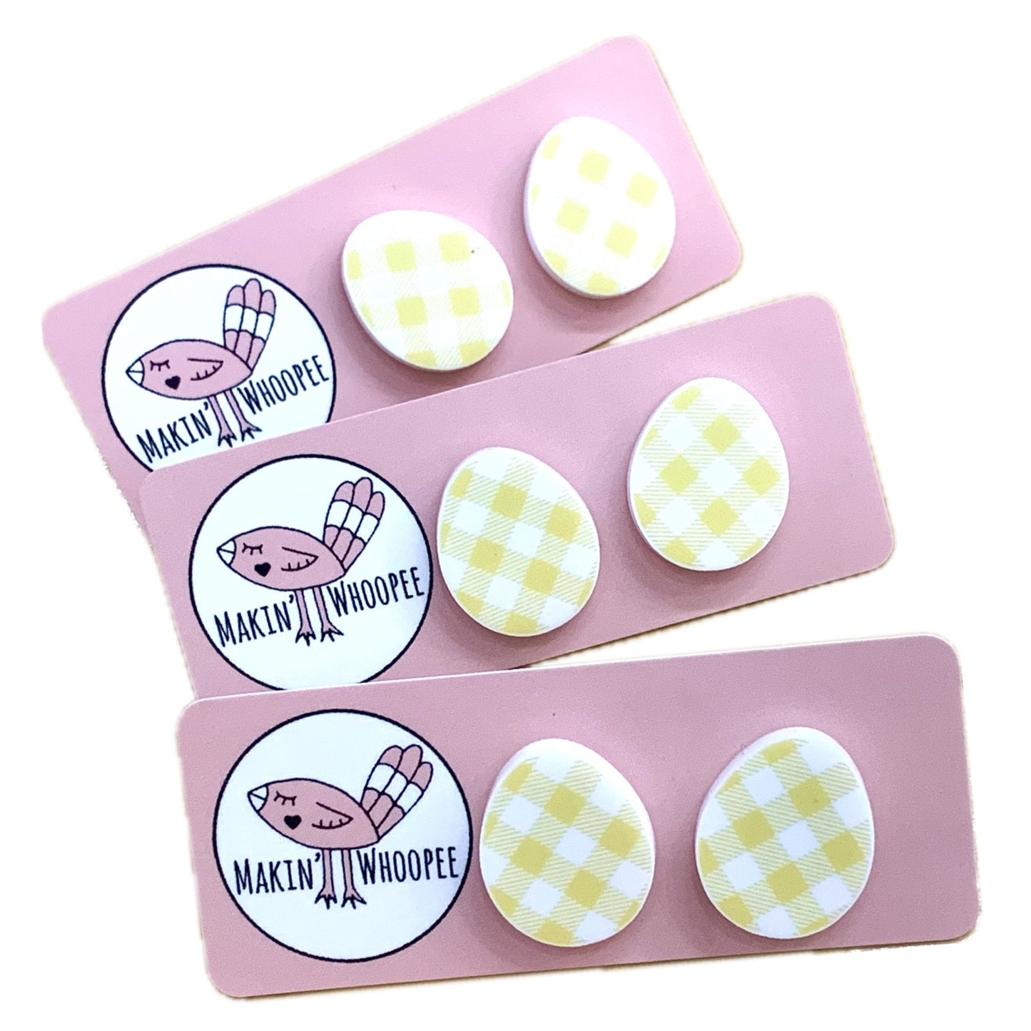 MAKIN' WHOOPEE EASTER STUDS - YELLOW GINGHAM