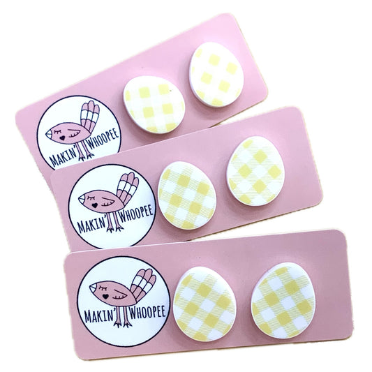 MAKIN' WHOOPEE EASTER STUDS - YELLOW GINGHAM