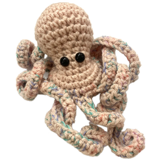 BEAKNITS- CROCHETED OCTOPUS - Dusty Pink with Aqua