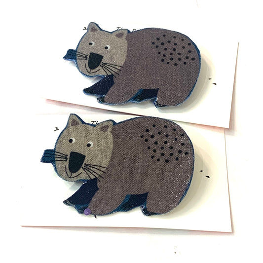 THIS BIRD HAS FLOWN- Fabric Remnant Brooches- Proust Wombat