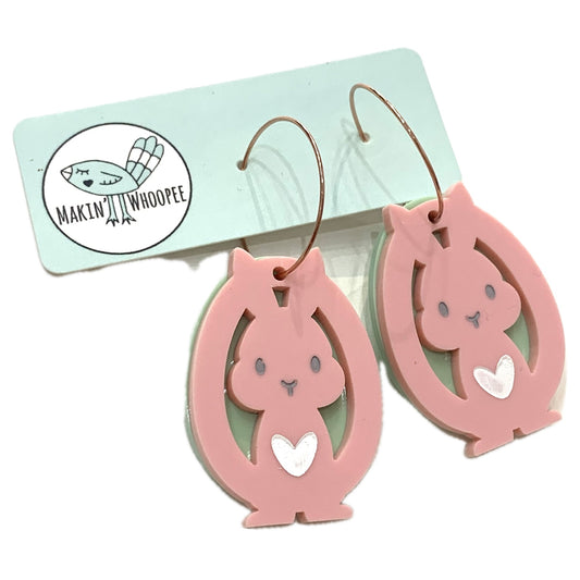 MAKIN' WHOOPEE - "Hopping Cute" HOOP DANGLE EARRINGS