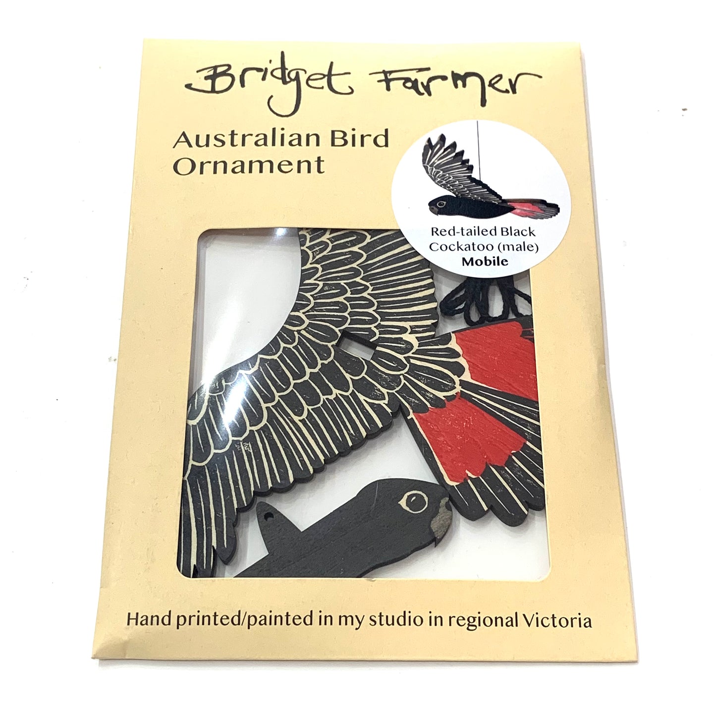 BRIDGET FARMER PRINTMAKER- Black Cockatoo Mobile- Male