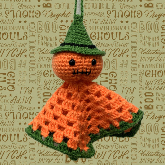 BEAKNITS- "HANGING JACK"- CROCHETED HALLOWEEN DECORATION