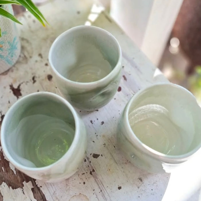 EARTH BY HAND- Hug Mugs- Green Dipped