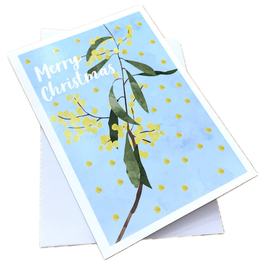 CANDLE BARK CREATIONS - "Wattle Christmas" Australiana Single Cards