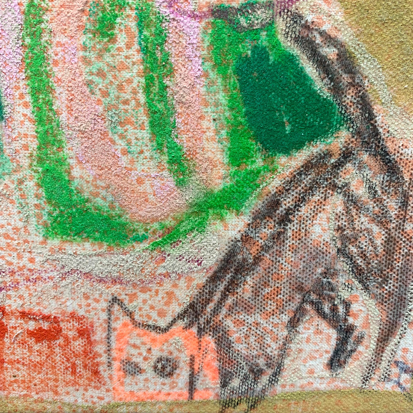 JULIE POULSEN ARTWORK - "Digger Dog" - Small Painting