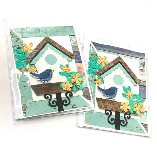 PAPER POSSUM- Blank Bird House- HANDMADE GREETING CARD