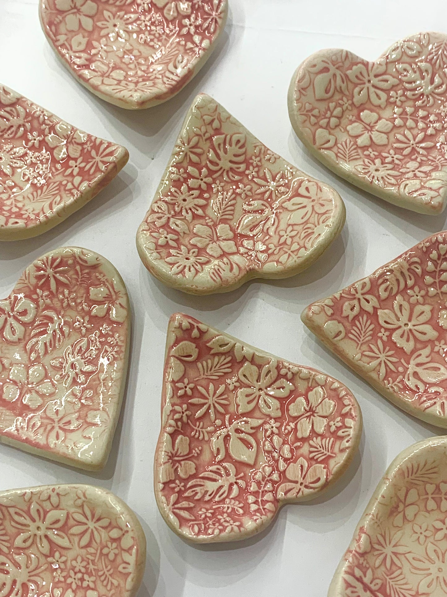 EARTH BY HAND- Clay Heart Trinket dishes