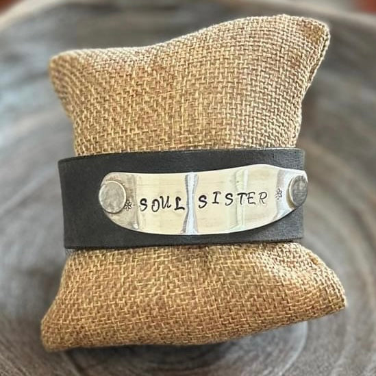 MOLLY MADE- "Soul Sister" Cutlery & Recycled Leather Cuff