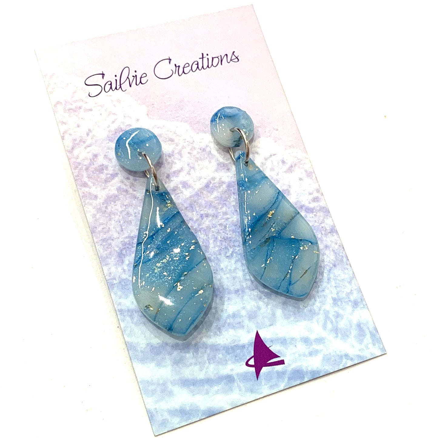 Sailvie Creations - Water Drop Stud Top Dangle Earrings