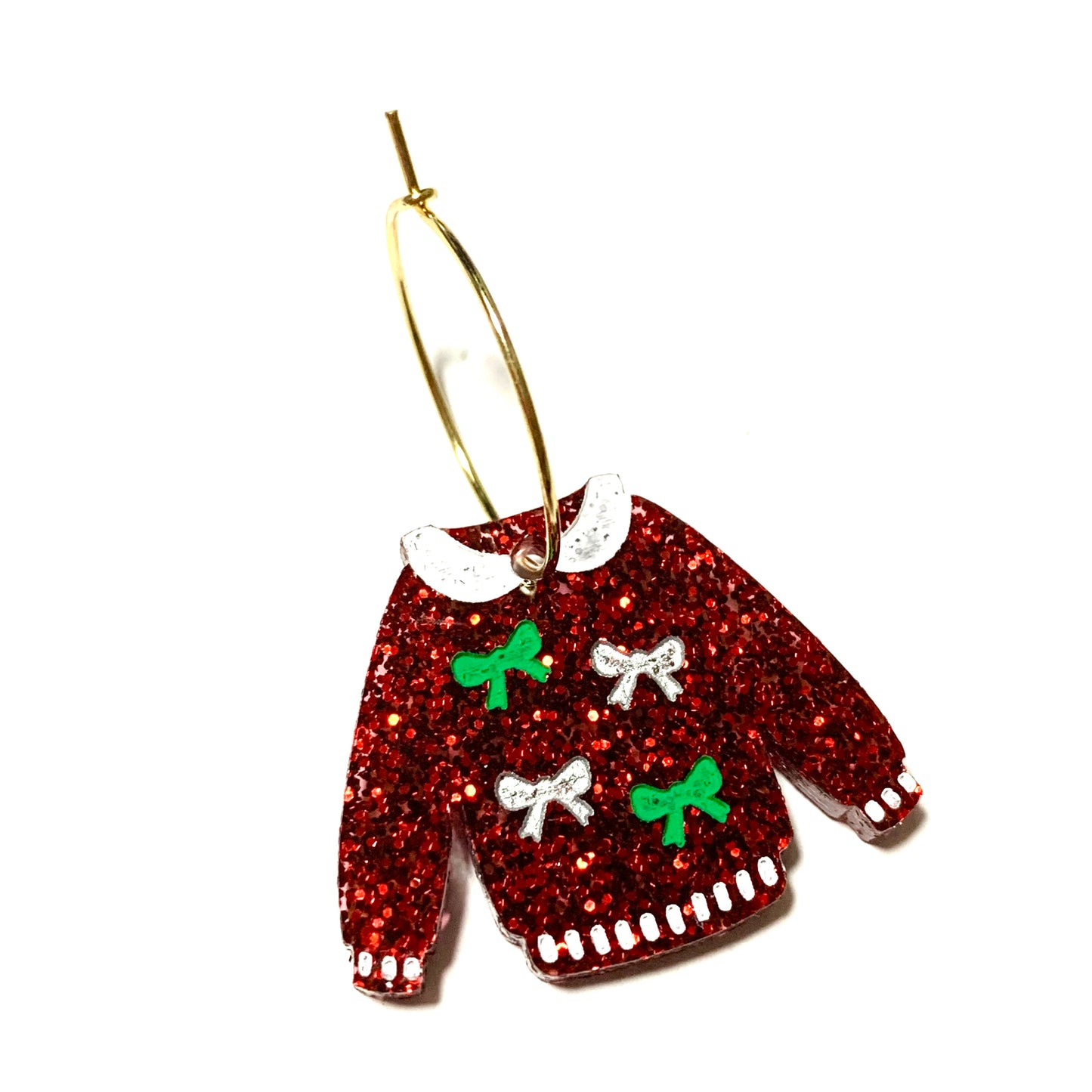 MAKIN' WHOOPEE - “Mismatched Ugly Sweaters” CHRISTMAS HOOP DANGLES