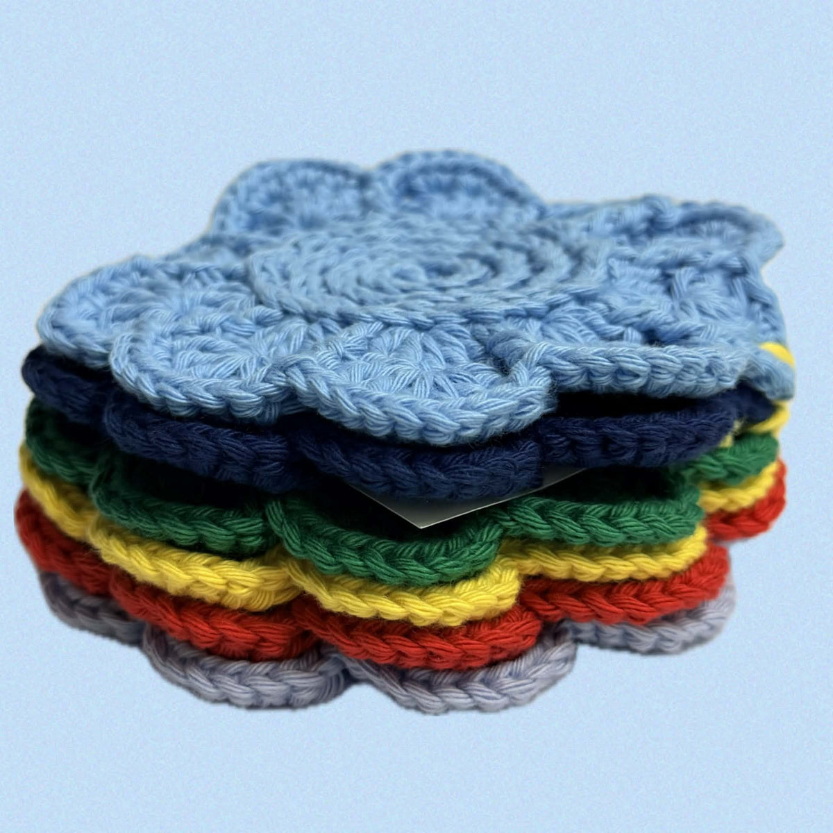 FIBRESCAPE - Crochet Flower Coasters - Set of 6