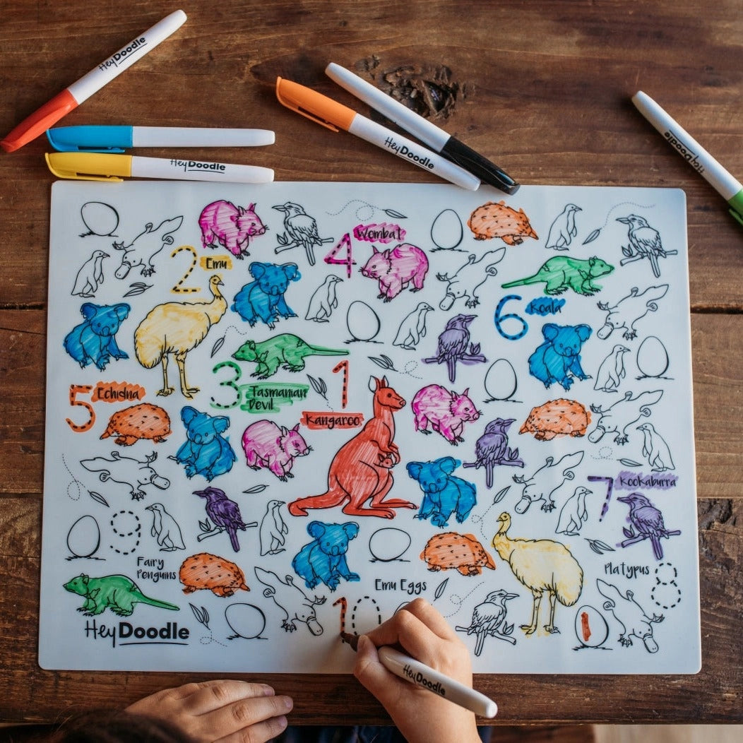 HEY DOODLE - AUSSIE ANIMALS - Classic Colouring & Doodle Mat