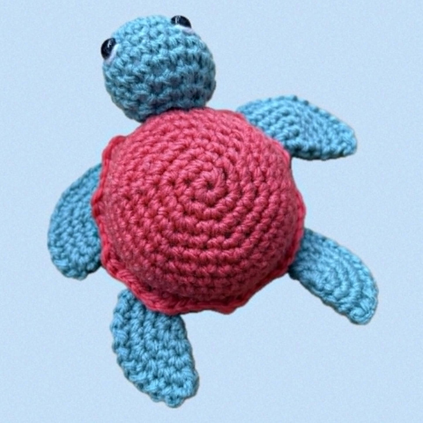 BEAKNITS-Crocheted Turtle - Peachy Pink Shell