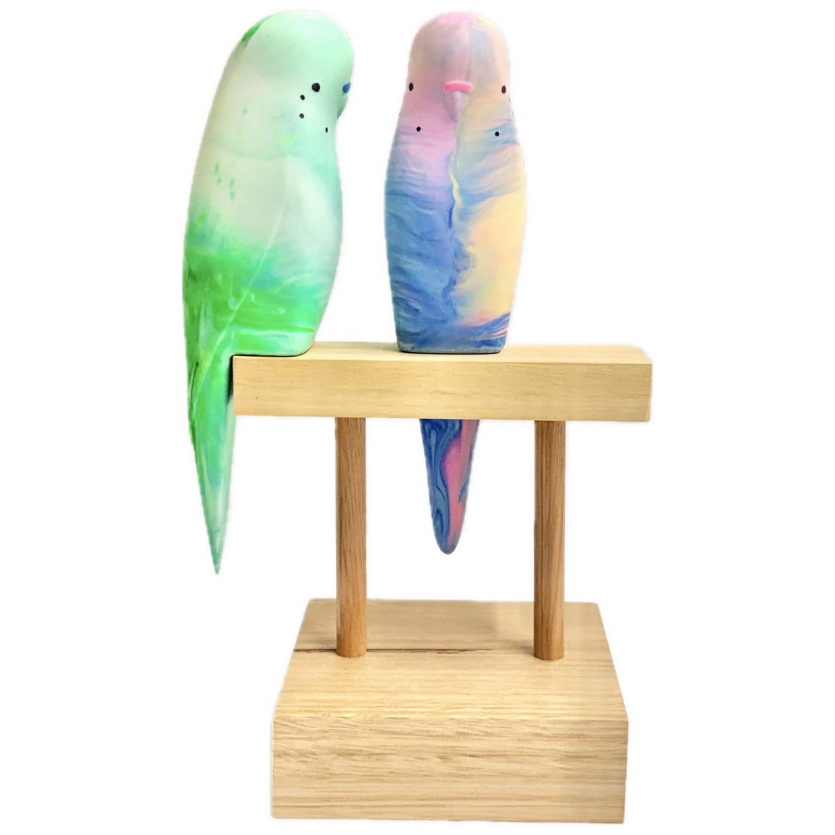 PETE CROMER - RESIN BUDGERIGAR #2 - Bubblegum Swirl