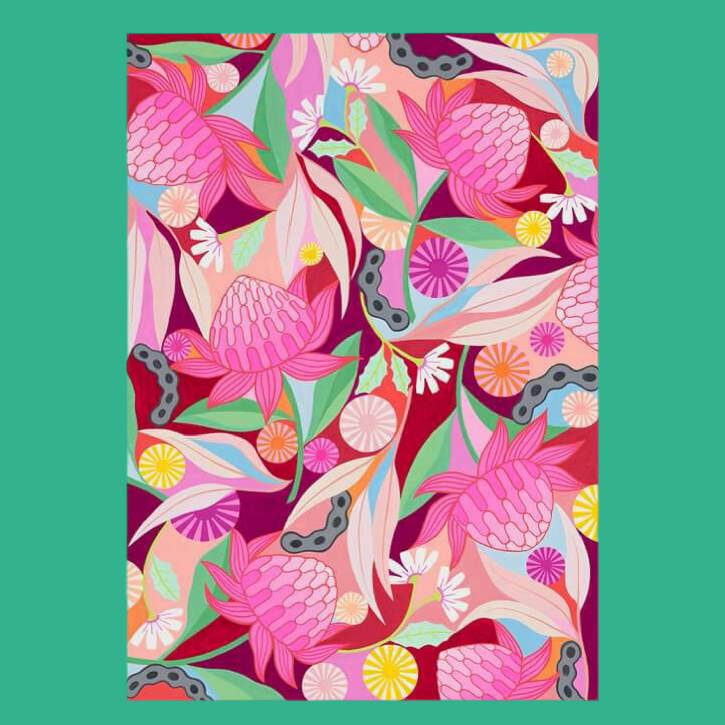 CLAIRE ISHINO- MEDIUM LIMITED EDITION A4 PRINTS- WARATAH WHIRL