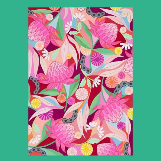 CLAIRE ISHINO- MEDIUM LIMITED EDITION A4 PRINTS- WARATAH WHIRL