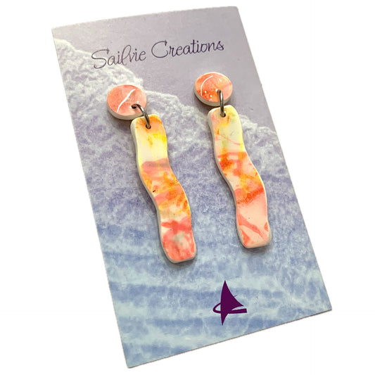 Sailvie Creations - Neon Splash Stud Stick Dangle Earrings