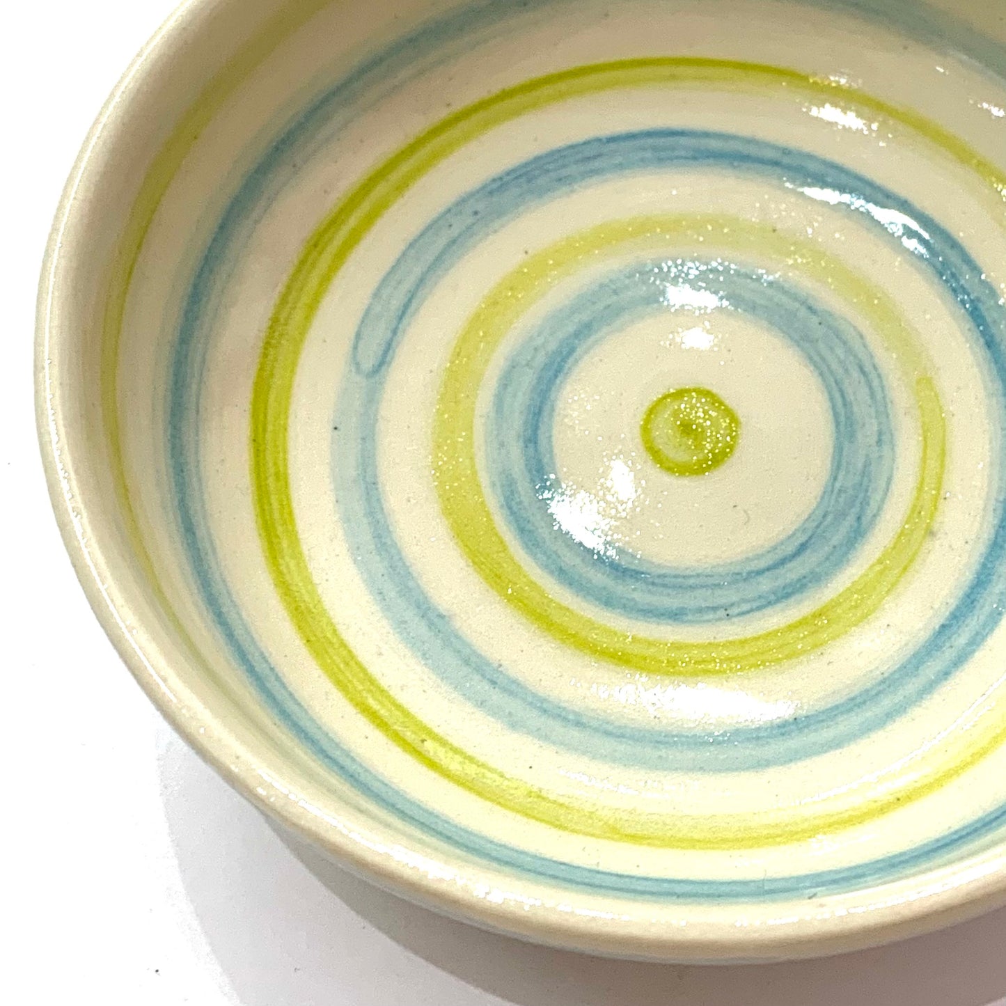 EARTH BY HAND- Line Dish #3- Lime/Blue