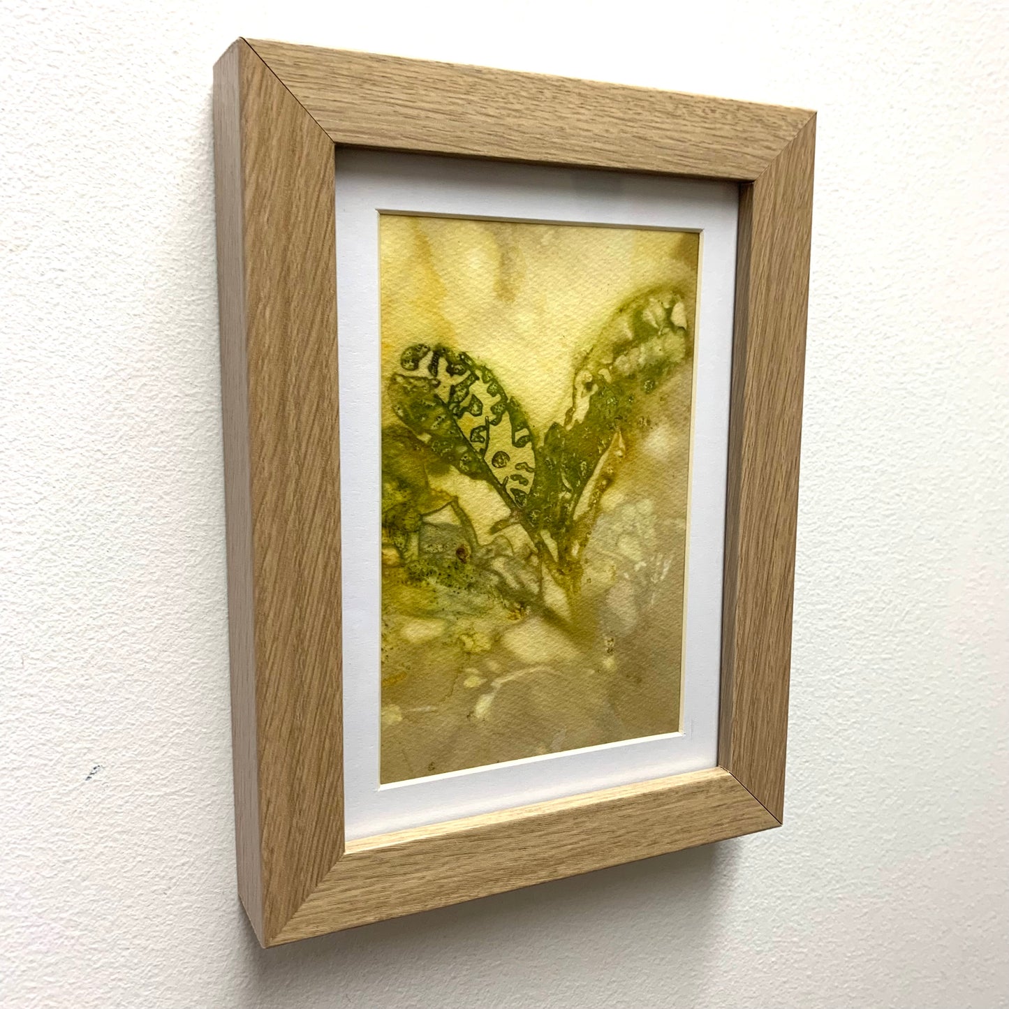 WILD BRASS- "Green Leaves"- BOTANICAL ECO DYED PAPER FRAMED ARTWORK