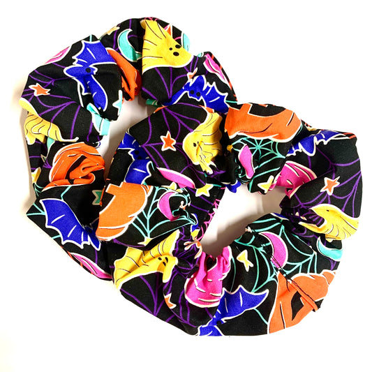MUMMA WHOOPEE - "Pumpkin Web" Halloween Jumbo Scrunchies