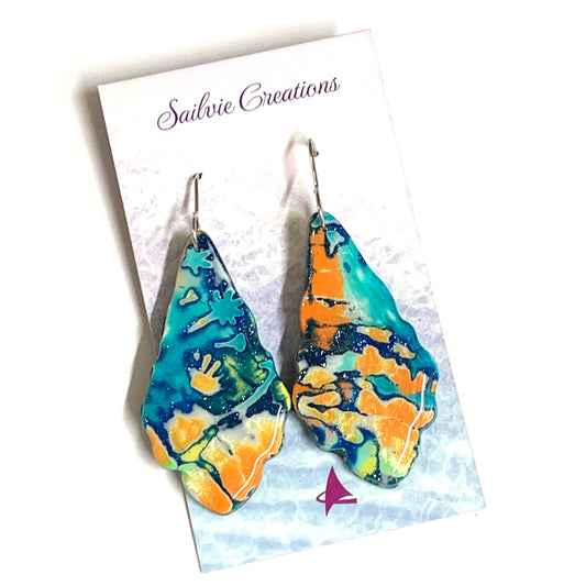 Sailvie Creations - Reef #2 Scalloped Hook Dangle Earrings