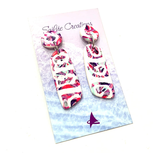 Sailvie Creations - Kaleidoscope Wedge Stud Top Dangle Earrings