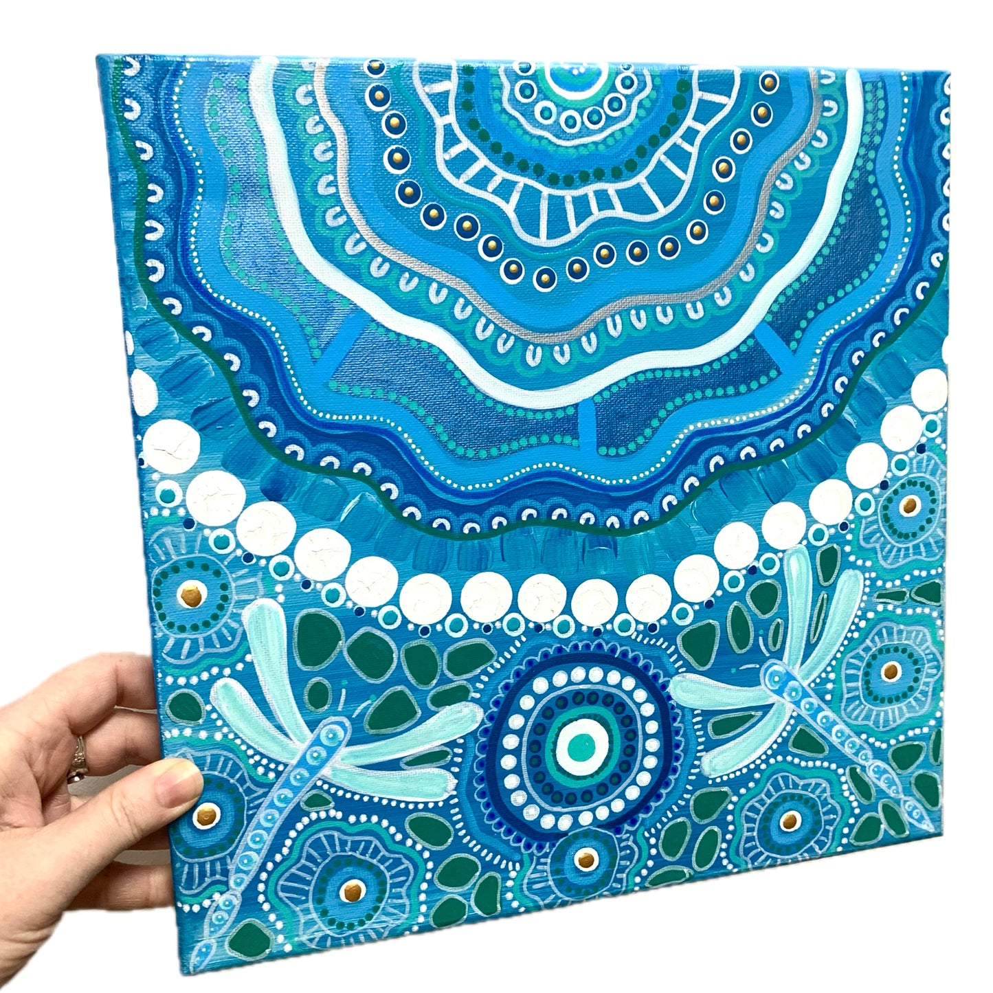 ART BY GAYLEE - Two Canvas Pair- Original Painting #2-Blue