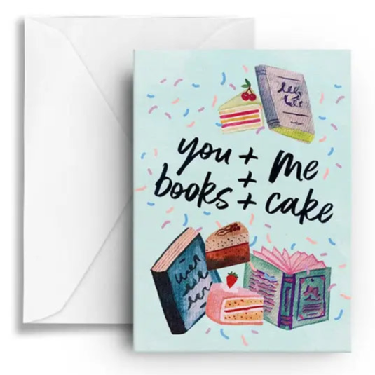 NOOK & BURROW- "BOOKS & CAKE" Greeting Card