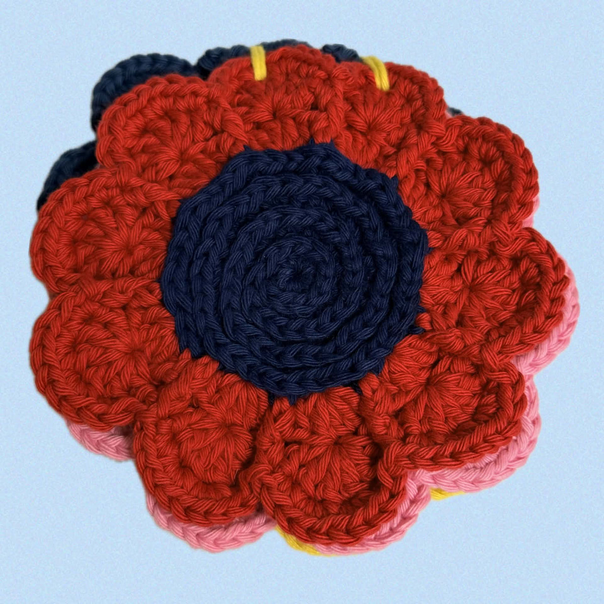 FIBRESCAPE - Crochet Flower Coasters - Set of 4