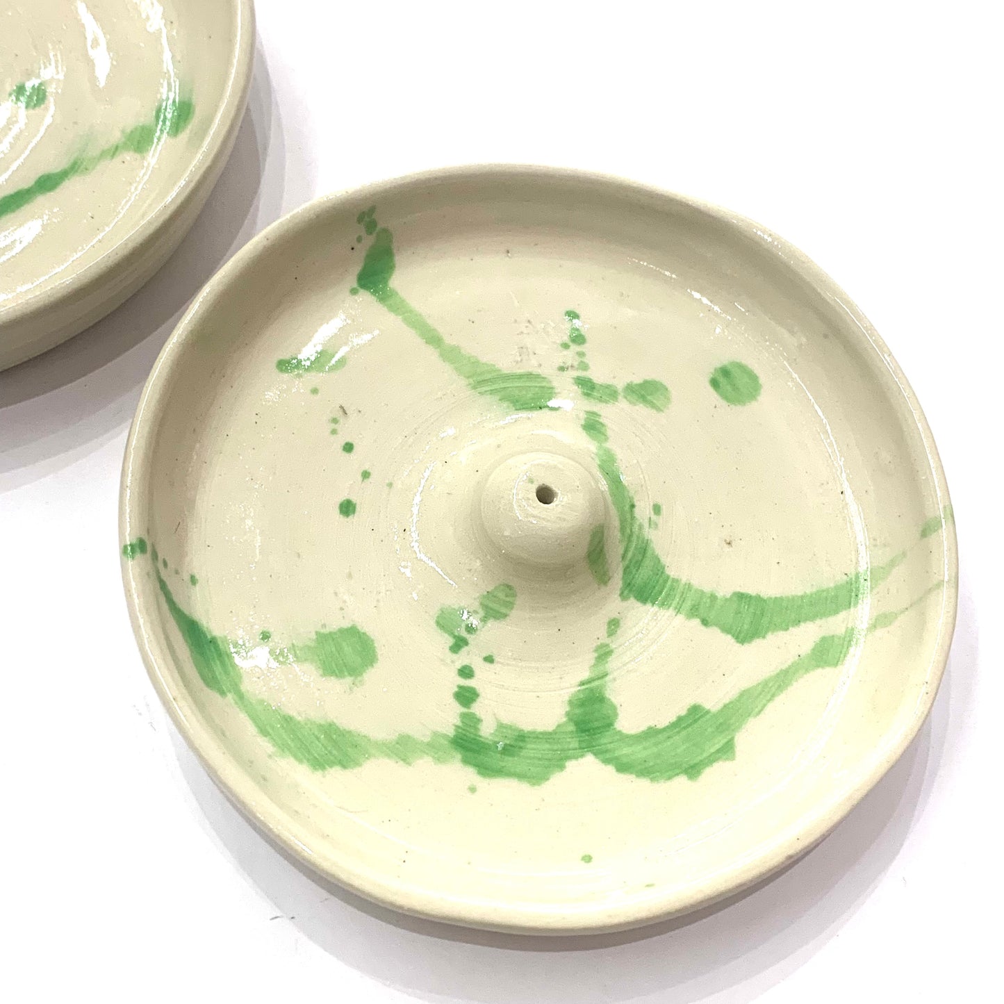 EARTH BY HAND- Incense Holders- Green Dribbles