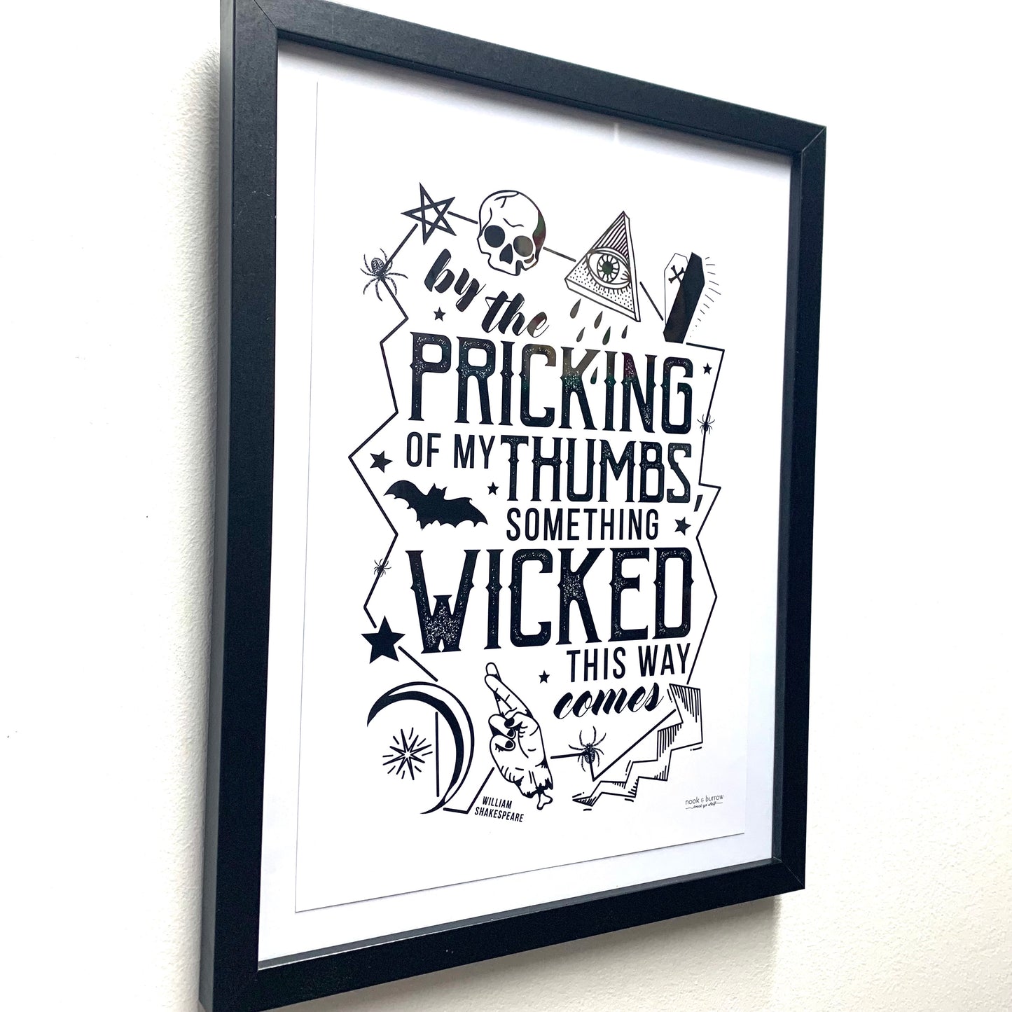 NOOK & BURROW- "Something Wicked" Halloween Shakespeare Framed Print