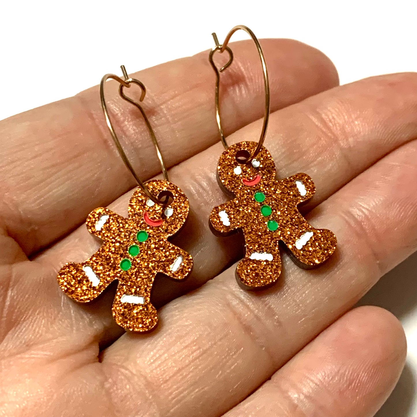 MAKIN' WHOOPEE - “Gingerbread Men” CHRISTMAS HOOP DANGLES