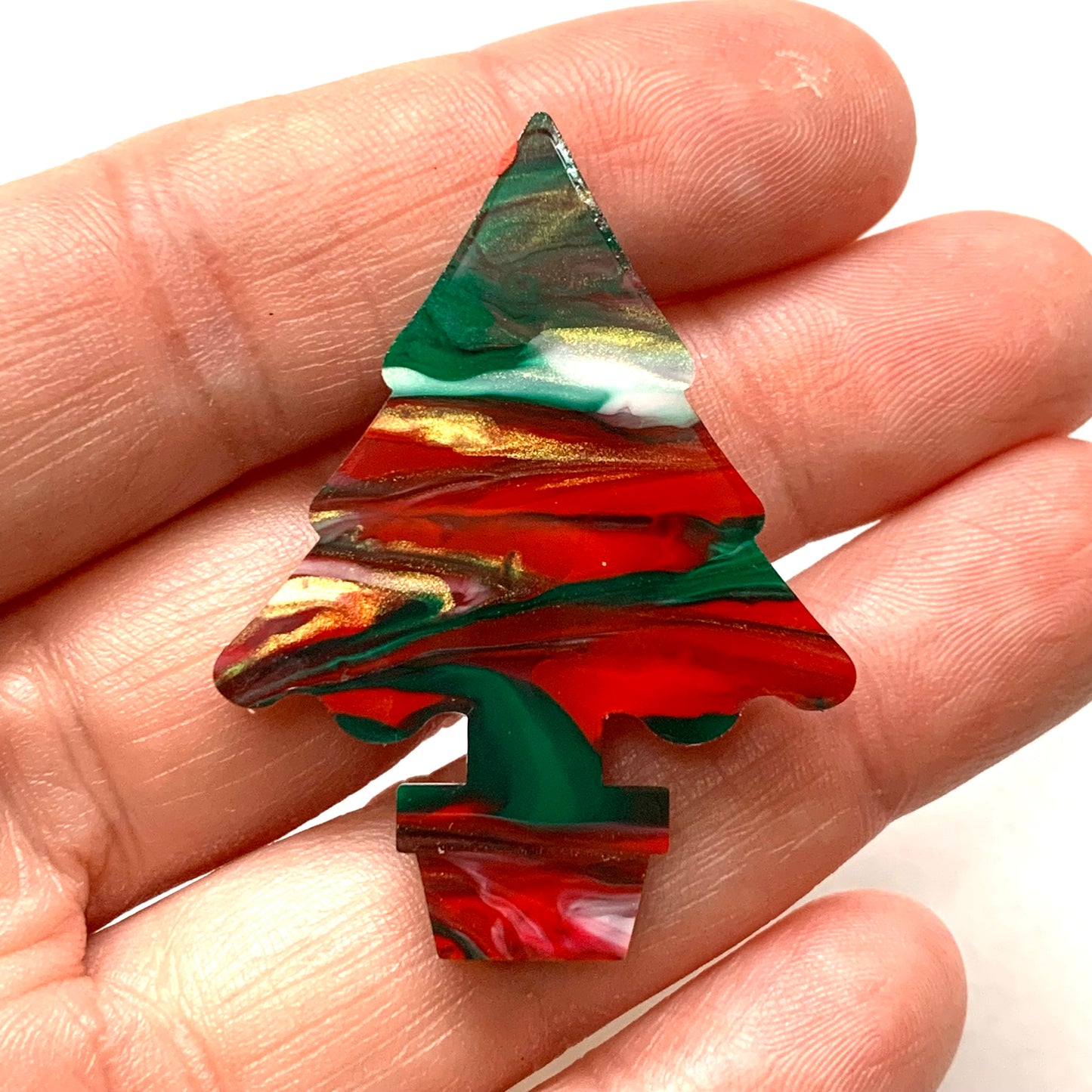 MAKIN' WHOOPEE - “YULE MARBLE” SMALL CHRISTMAS TREE BROOCHES