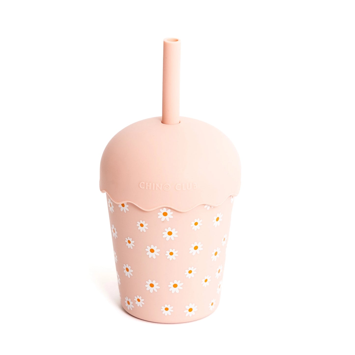 CHINO CLUB- Kids Mini Smoothie Cup & Straw- Pink Daisy