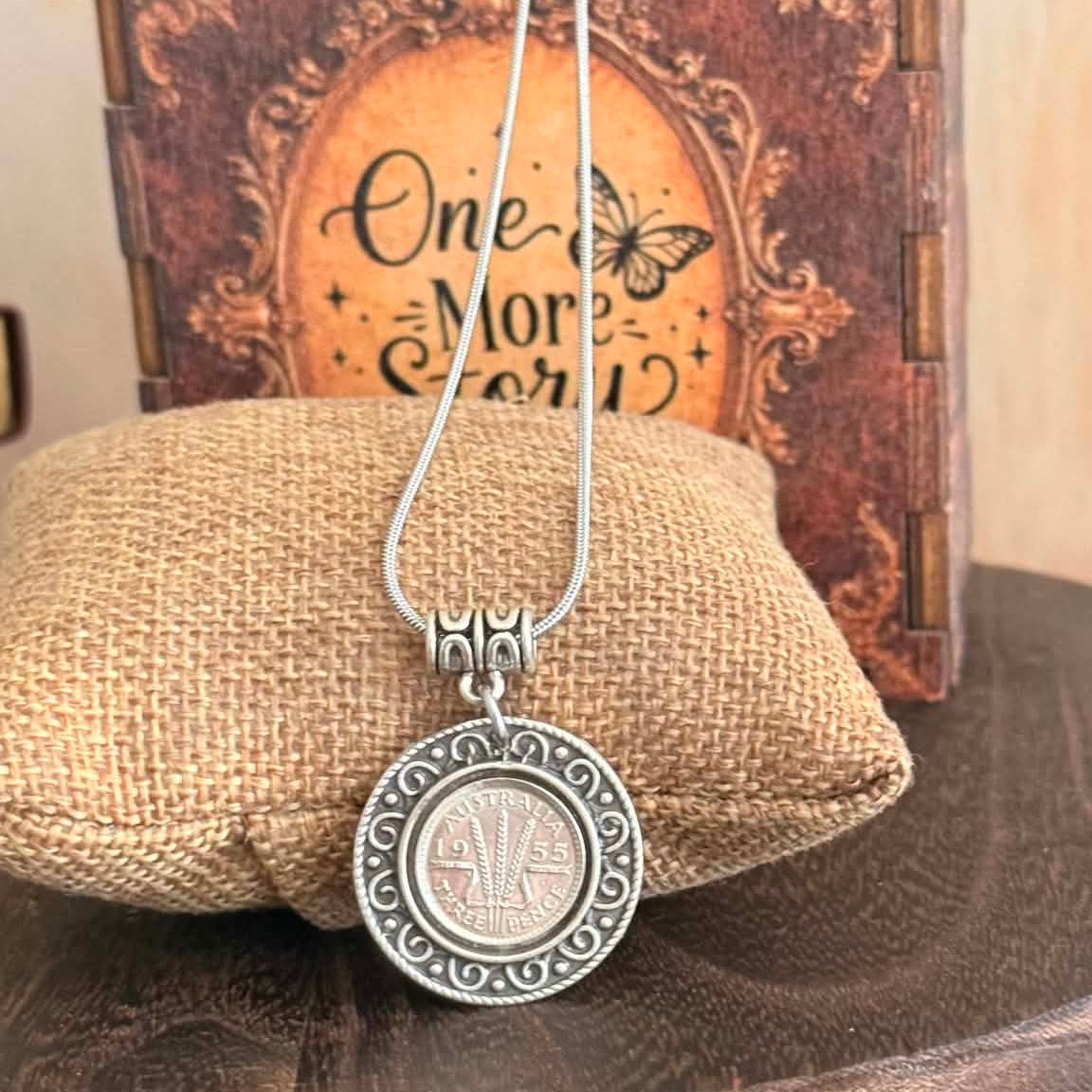MOLLY MADE- Vintage 1955 Threepence Pendant Necklace