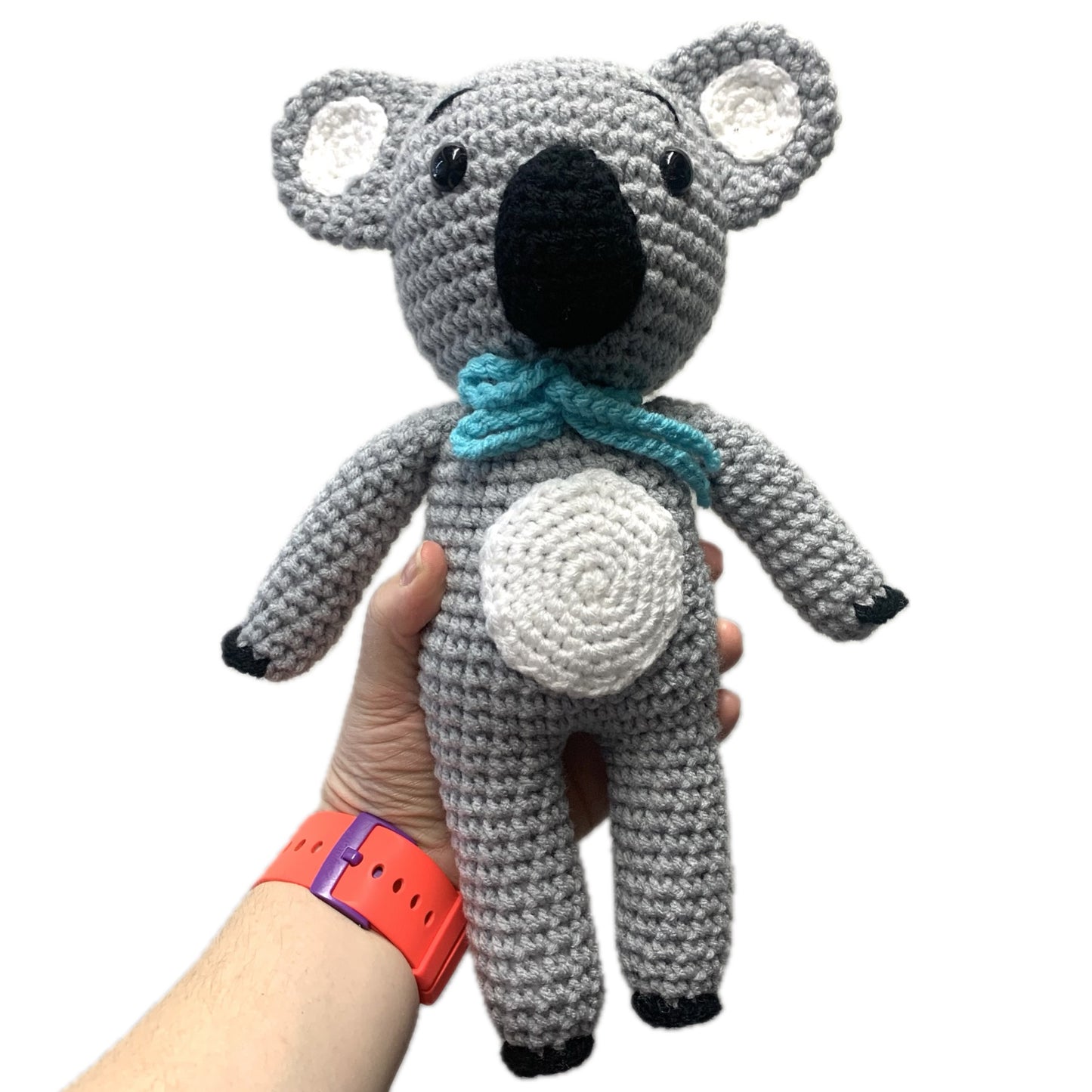 BEAKNITS- CROCHET KOALA WITH BLUE BOW